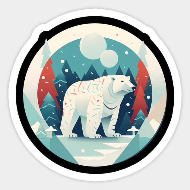 Polar Bear in Ornament, Love Bears Sticker by logiamerch